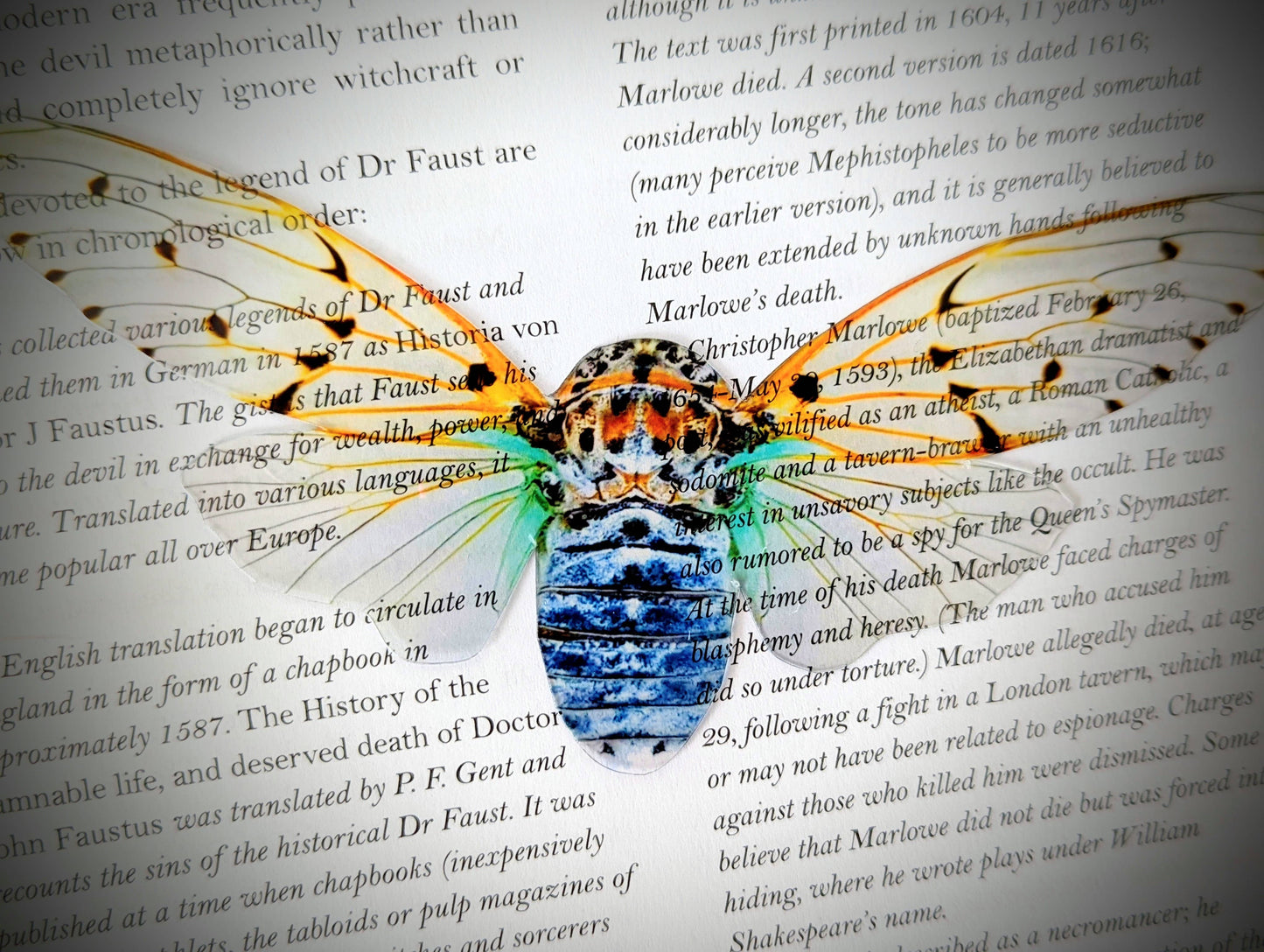 Clear Bookmark - Ghost Cicada Goth Gothic Horror