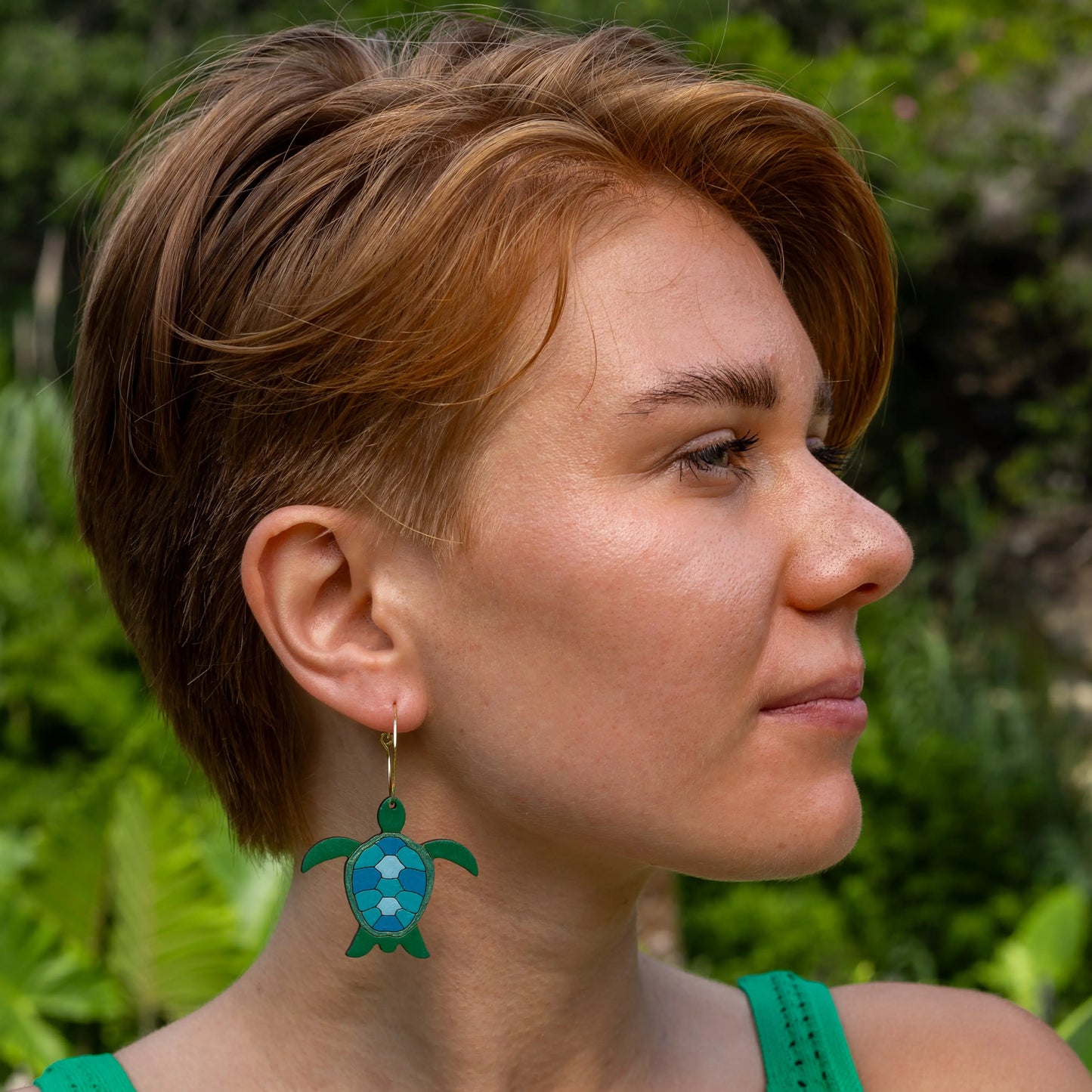Sea Turtle Hoop Earrings