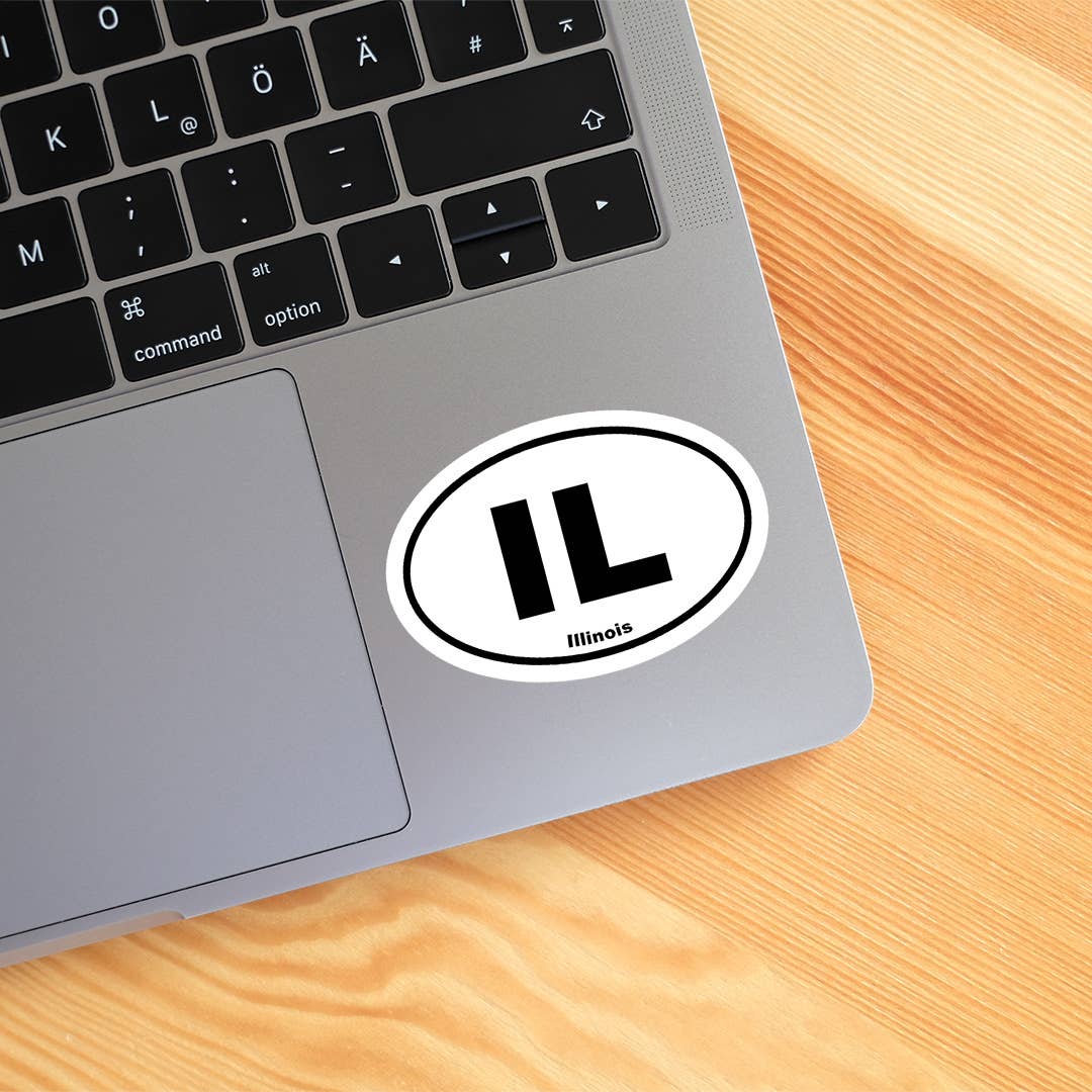 Illinois IL State Oval Sticker Vinyl Decal