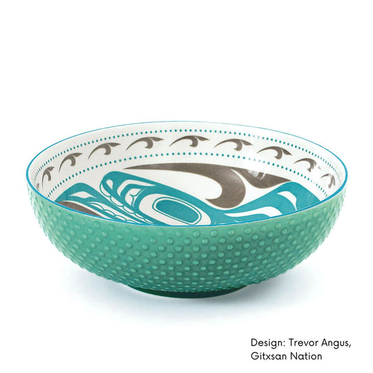 Serving Bowl with Contemporary Indigenous Artwork