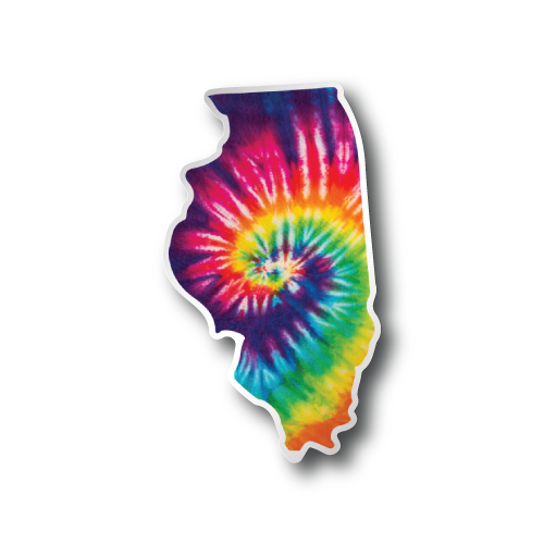 Illinois Tie Dye Sticker
