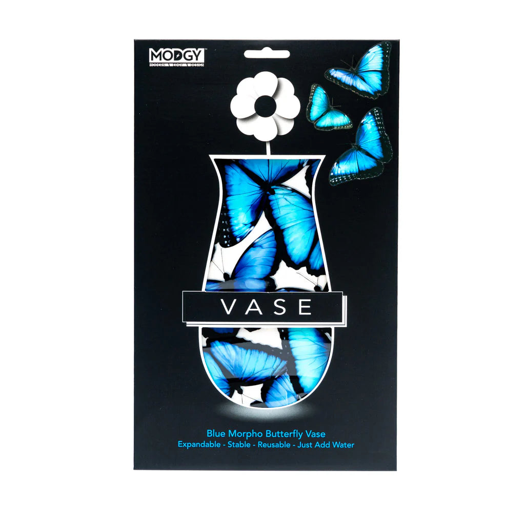 Blue Morpho Butterfly Vase