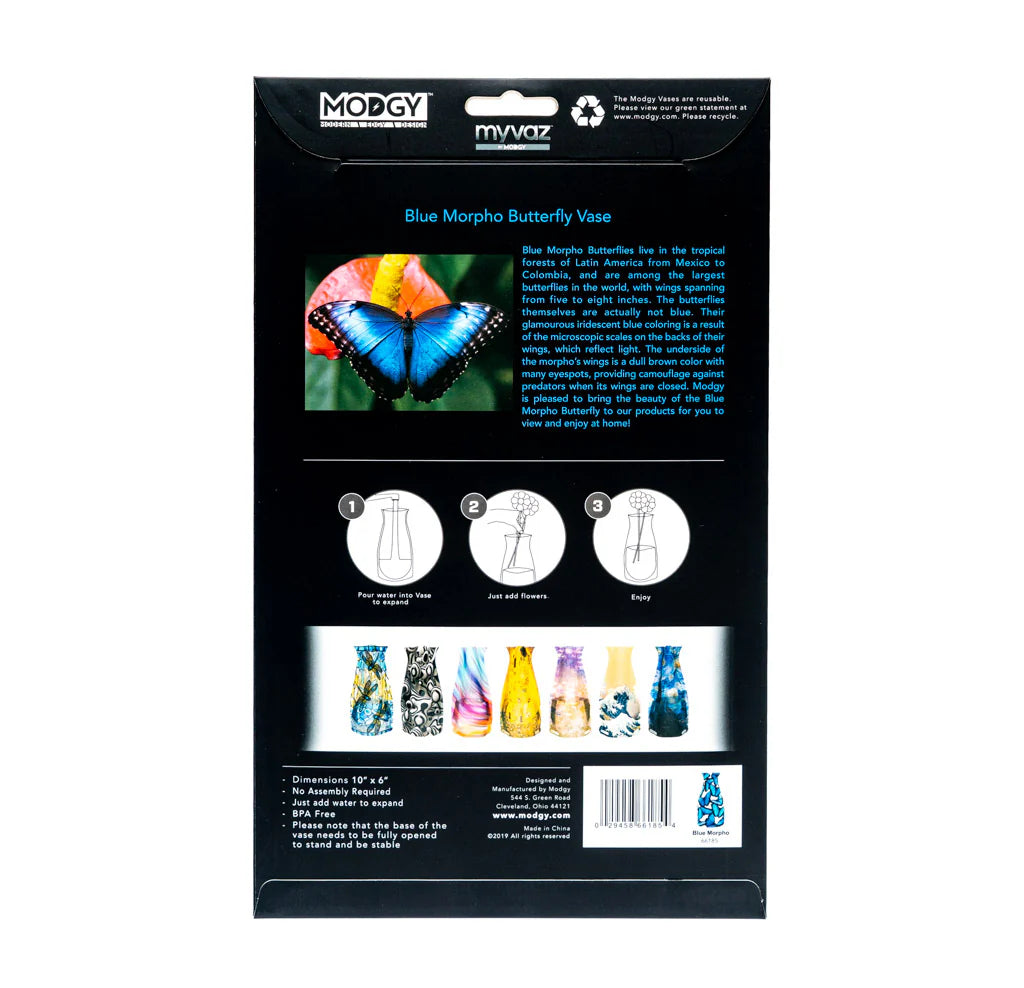Blue Morpho Butterfly Vase