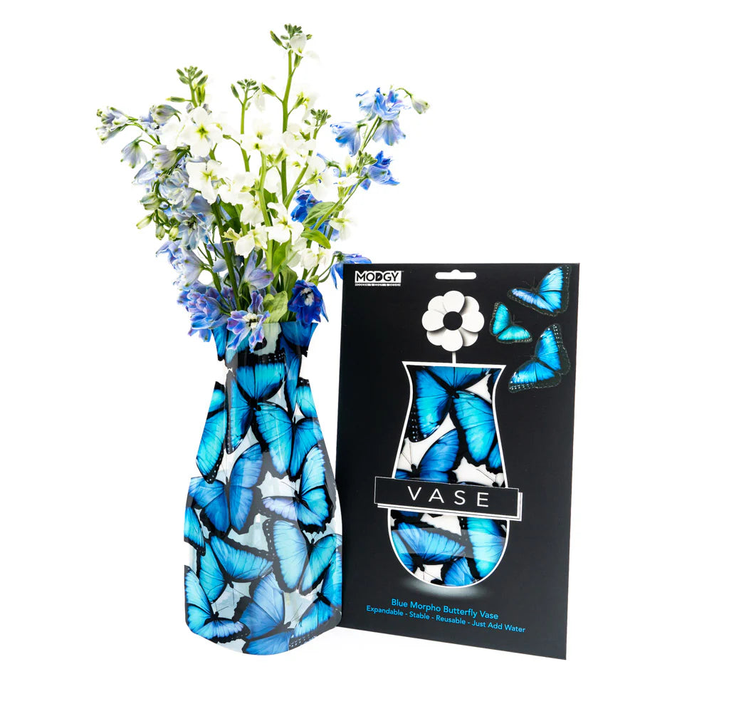 Blue Morpho Butterfly Vase