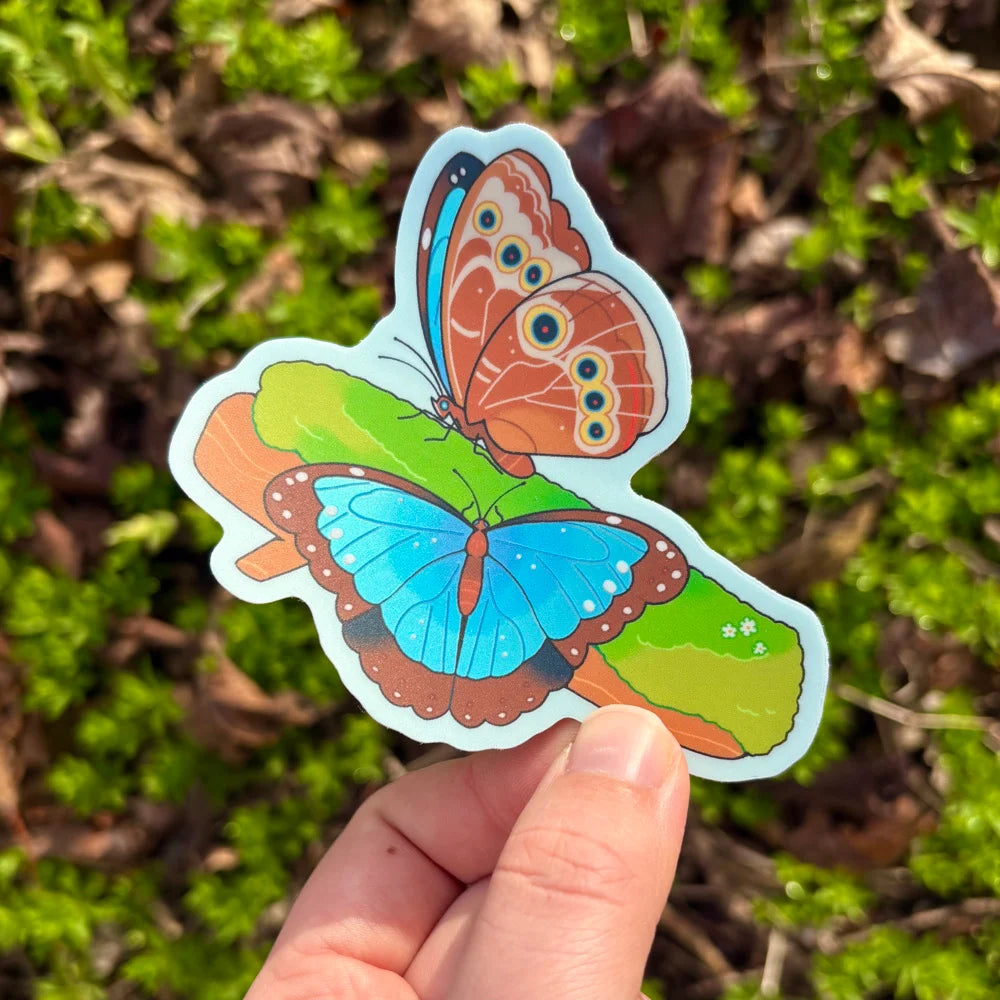 Blue Morpho Holographic Sticker