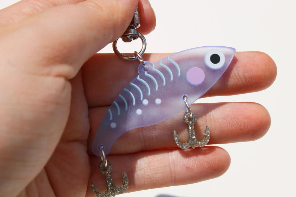 Fishing Lure Keychain - Blue