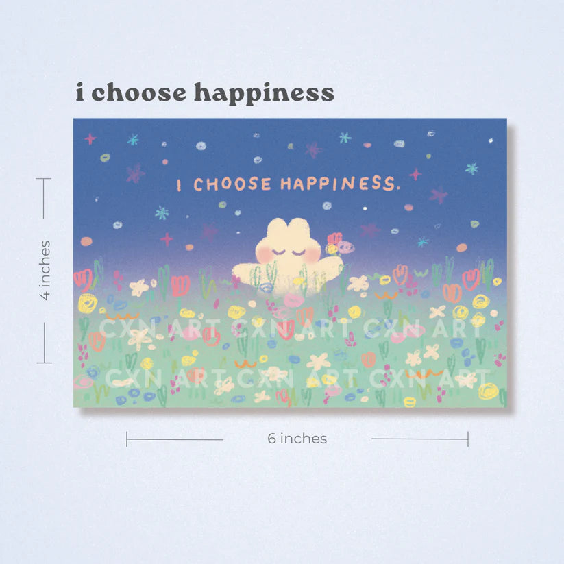 "I Choose Happiness" Art Print & Postcard