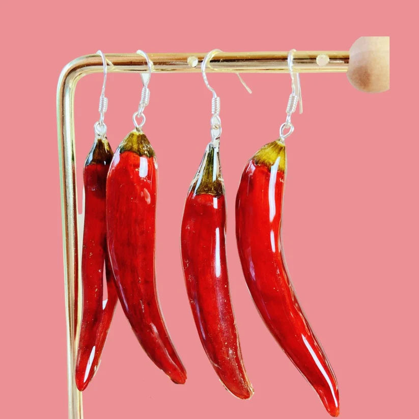 Earrings (Hook) - Dried Chili Pepper