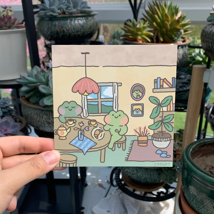 "Cozy Frog Home" Art Print & Postcard
