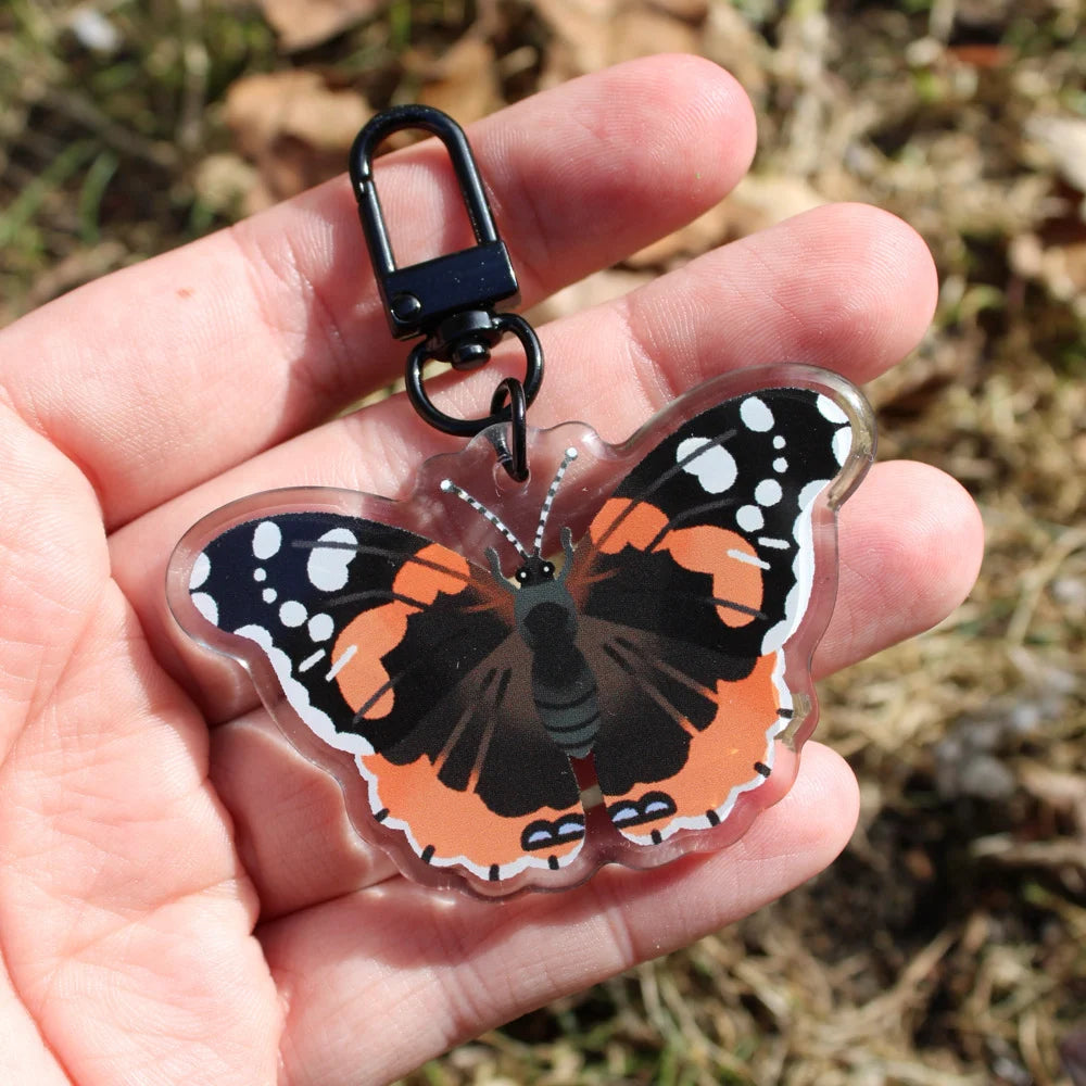Red Admiral Butterfly Acrylic Charm