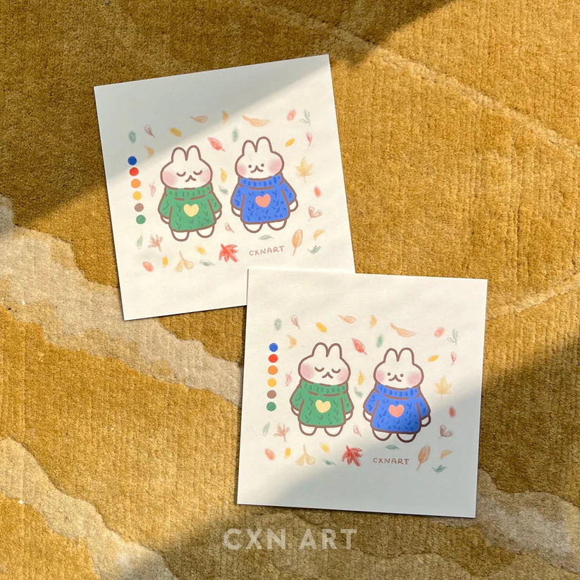 "Autumn Buns" Art Print & Postcard