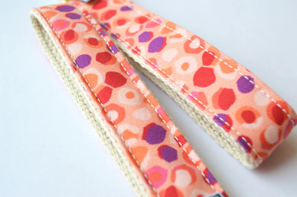 Key Fob Wristlet - Orange and Pink Pebble