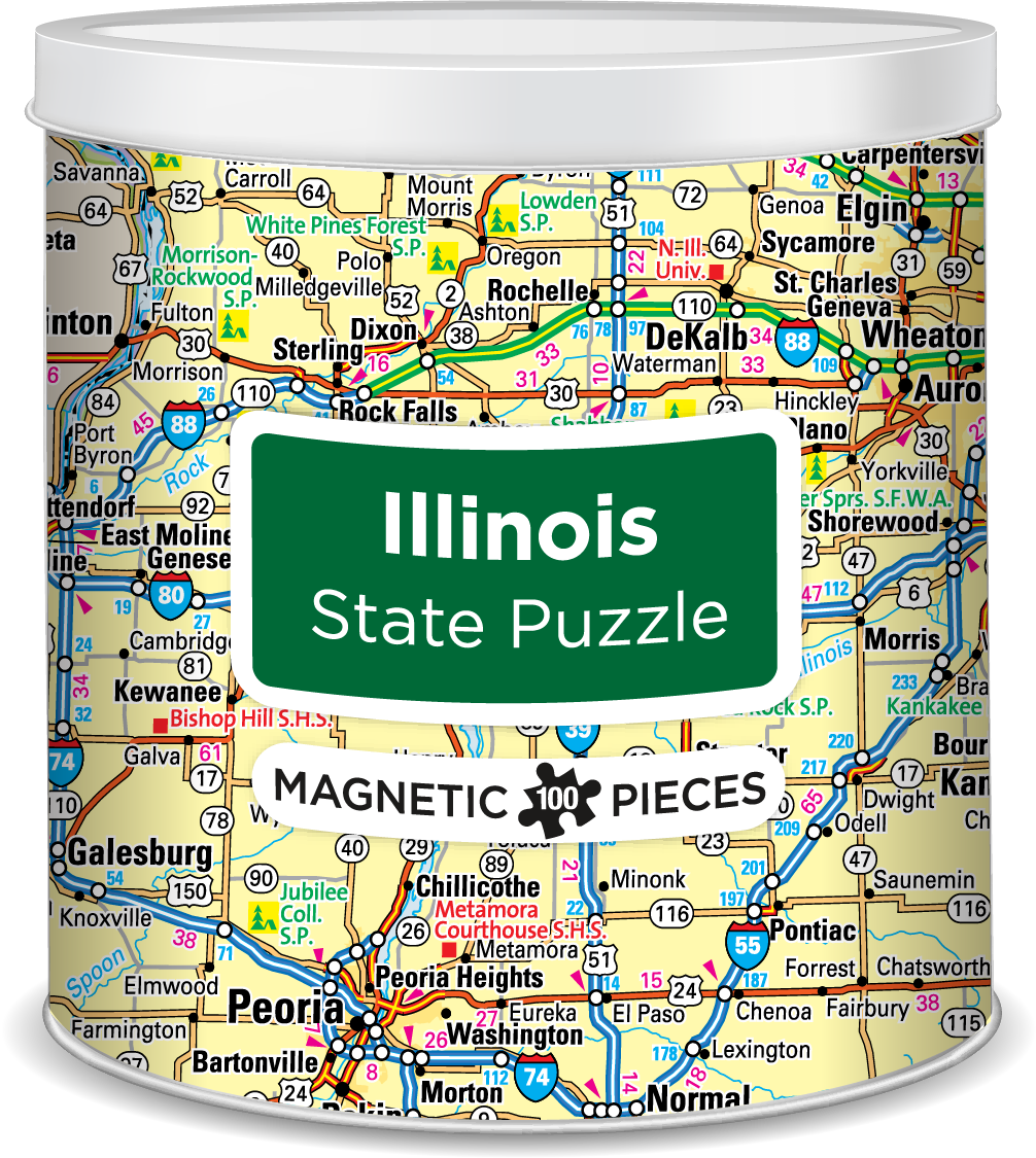 Product image of the Magnetic Illinois Puzzle.