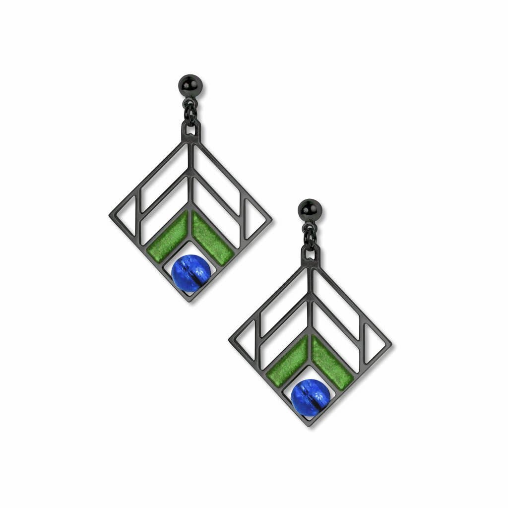 Photo of “Frank Lloyd Wright - Chevron Design Earrings”, on a white background.