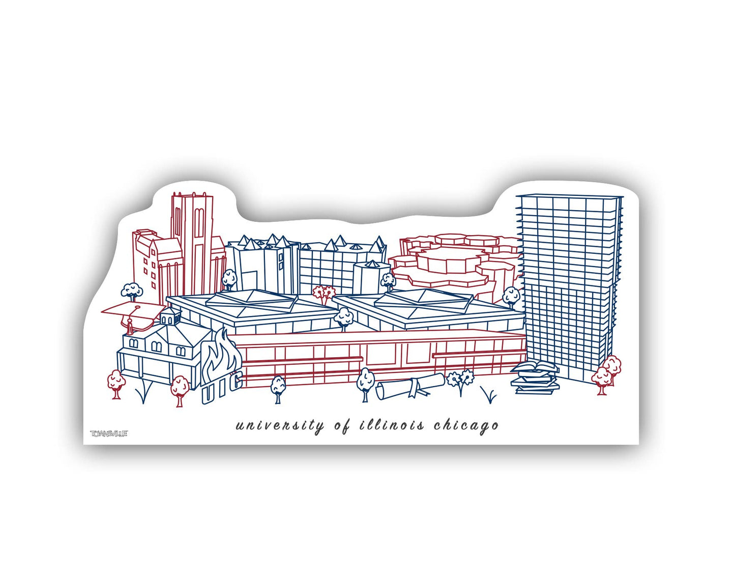 University of Illinois Chicago Minimalist Sticker