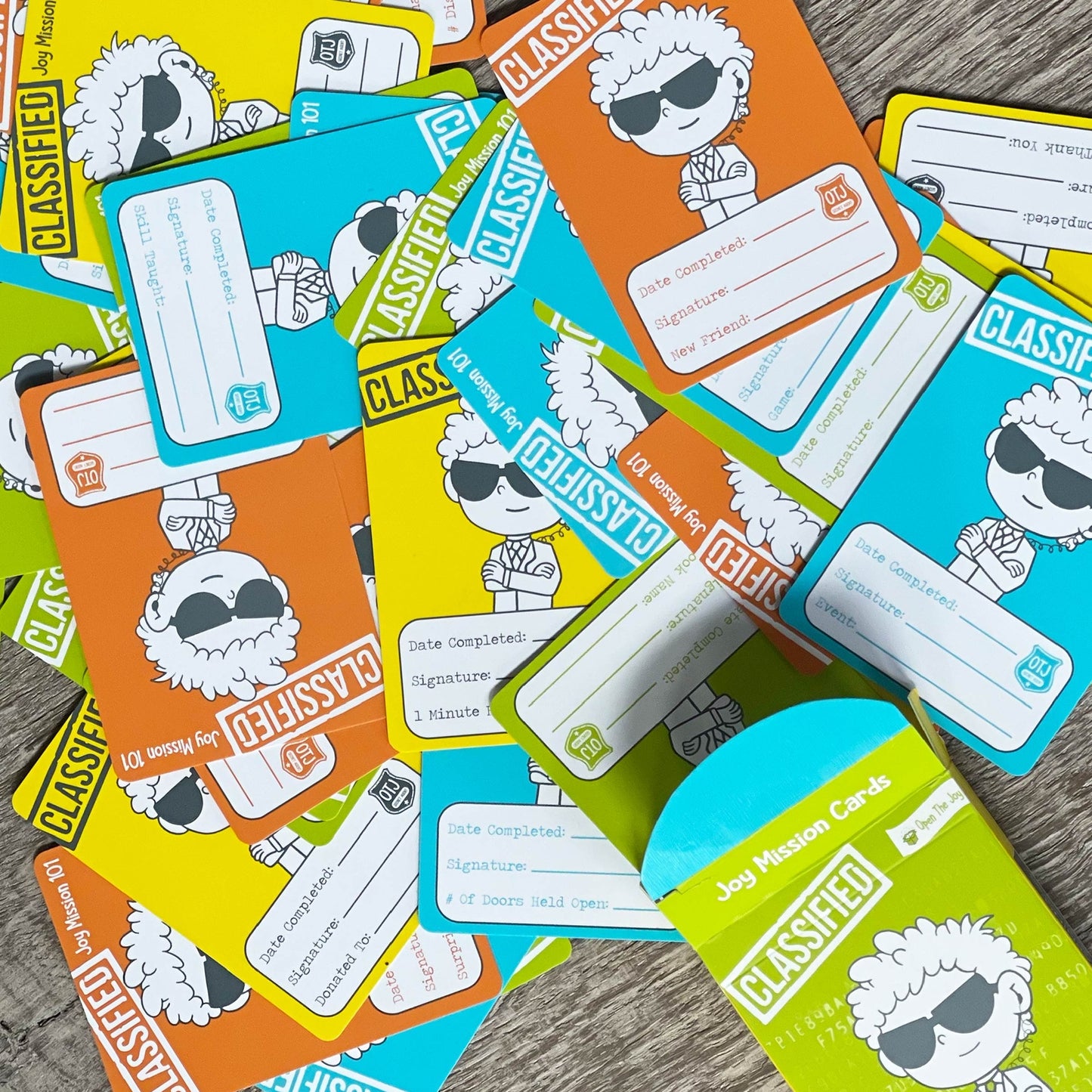 Sample cards from The Kindness Missions Box.