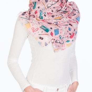Model wearing School Days Scarf.