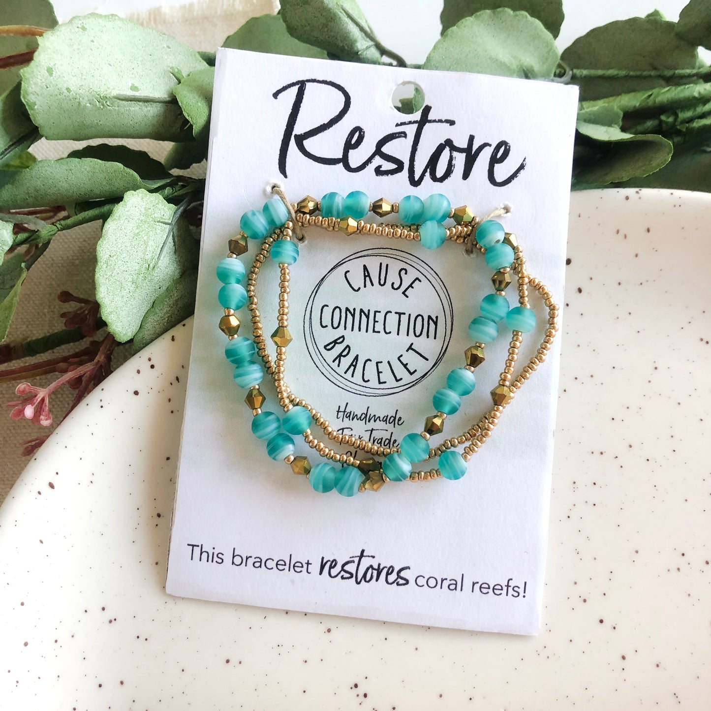 Image of the Cause Connection Bracelet, in the Restore theme.