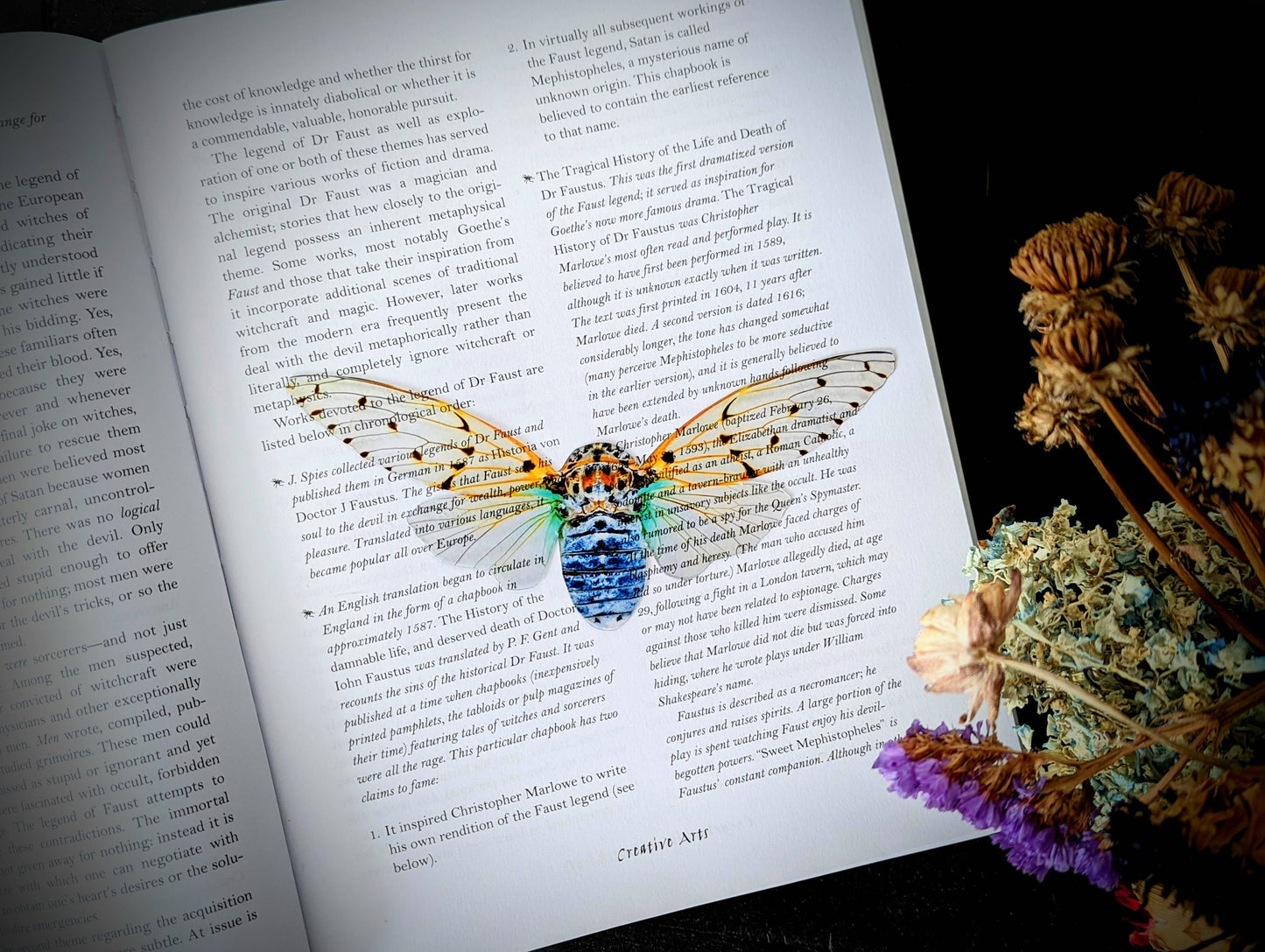 Clear Bookmark - Ghost Cicada Goth Gothic Horror