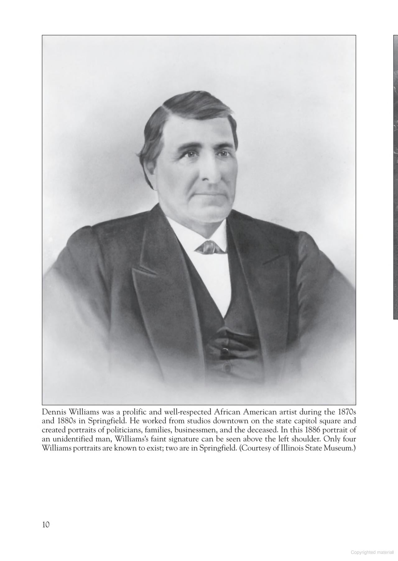 Dennis Williams page from “African Americans in Springfield” book.