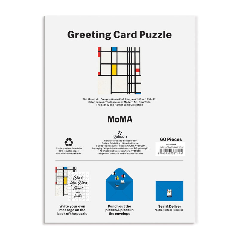 Back image of MOMA Modrian Greeting Puzzle