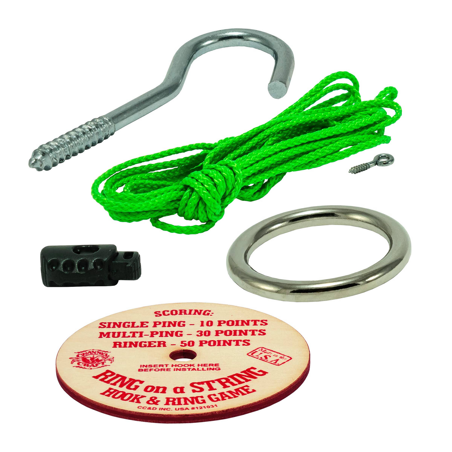 Photo of included materials in the Ring on a String Game.