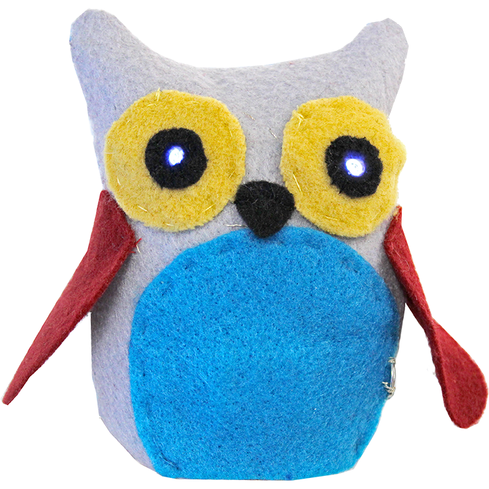 A photo of a fully sewn project from the Fabtronic Sewing Kit.