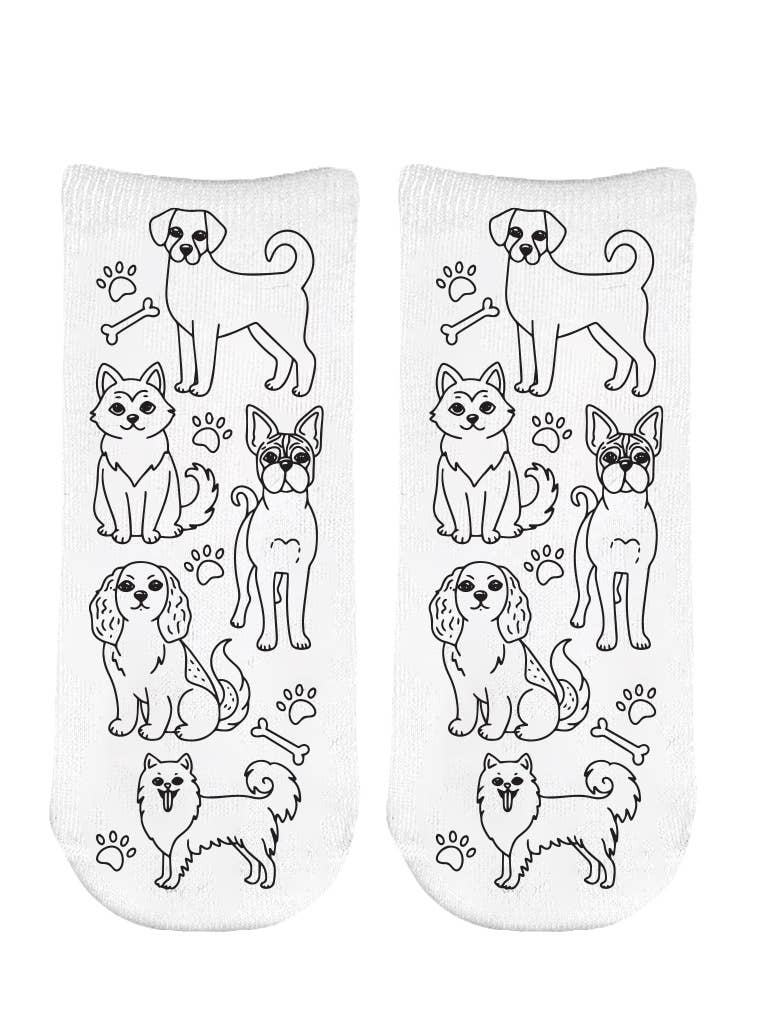 Puppy Love Coloring Ankle Socks