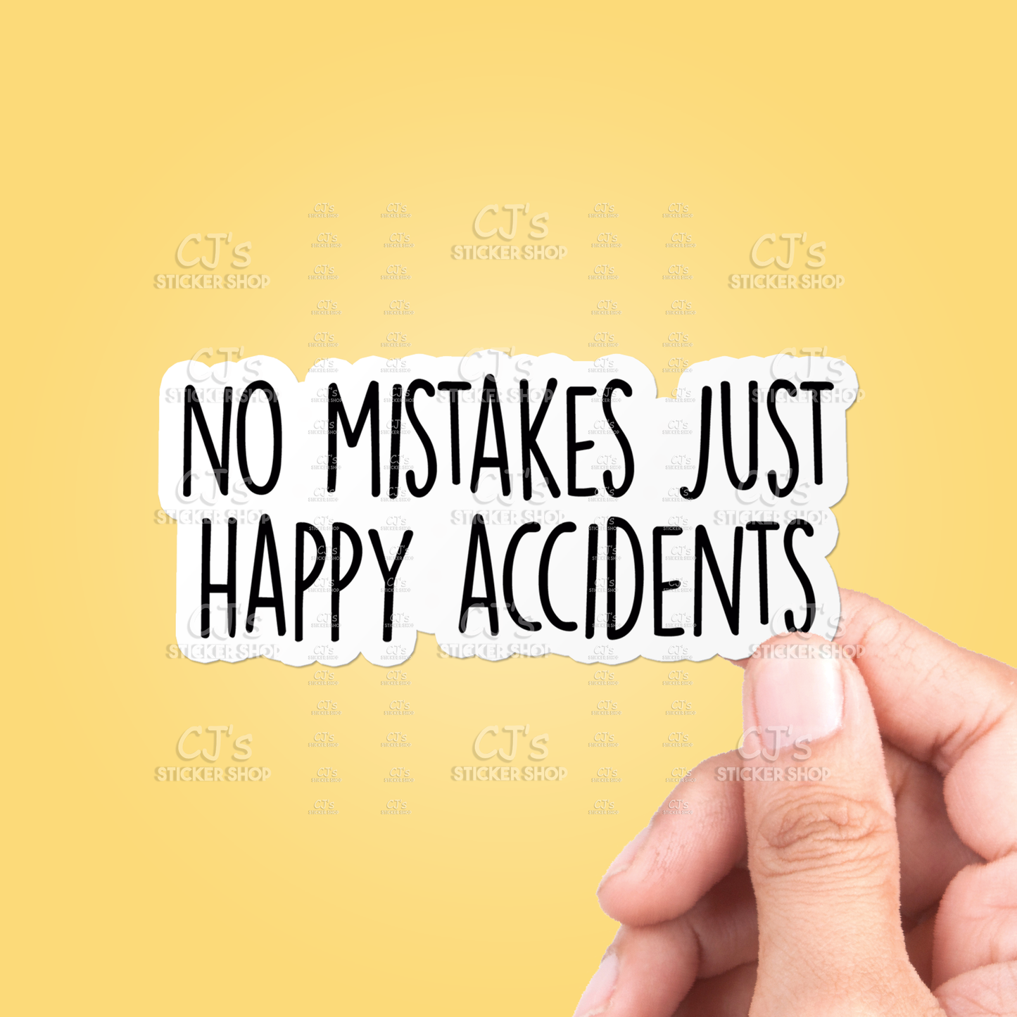 No Mistakes Just Happy Accidents Sticker Vinyl Decal