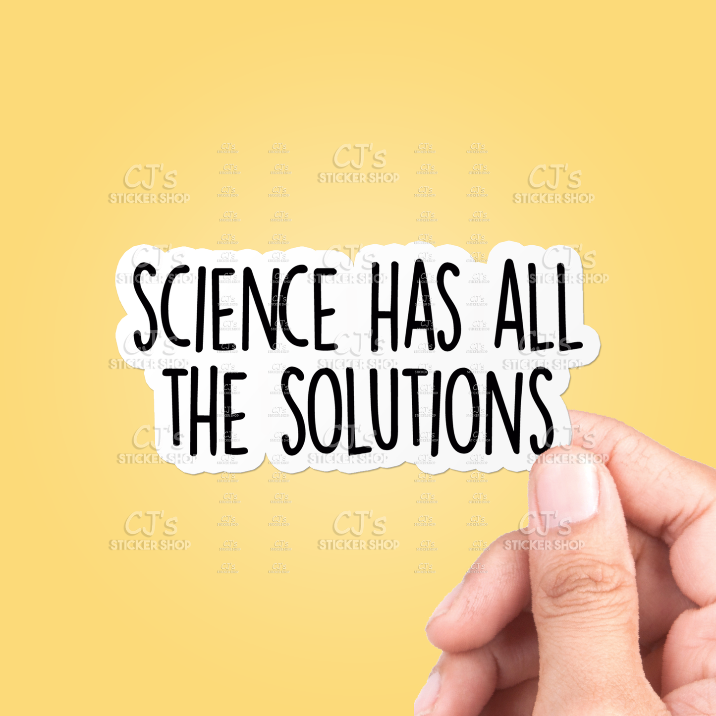 Science Has All The Solutions Sticker Vinyl Decal Funny Pun