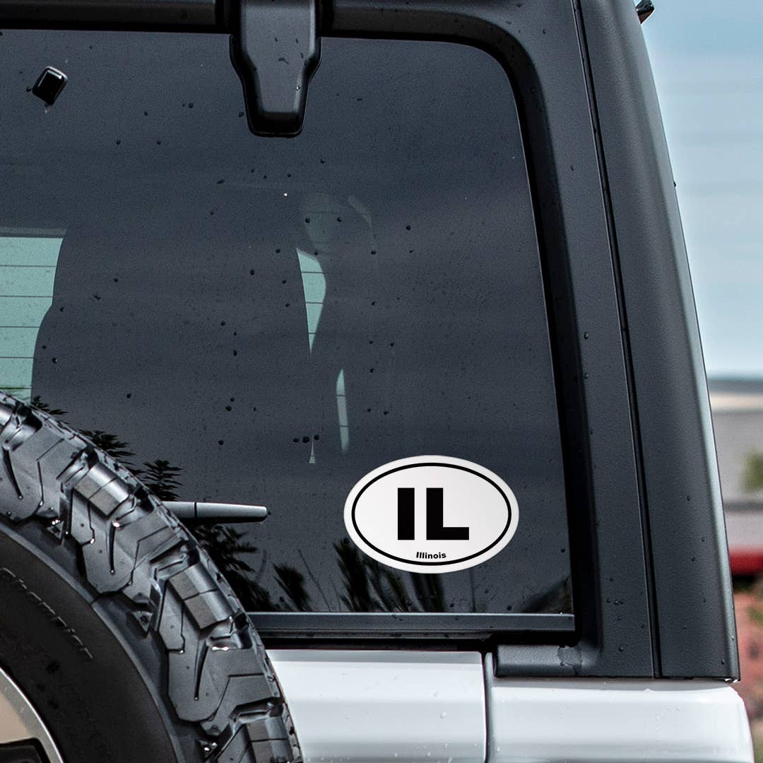 Illinois IL State Oval Sticker Vinyl Decal