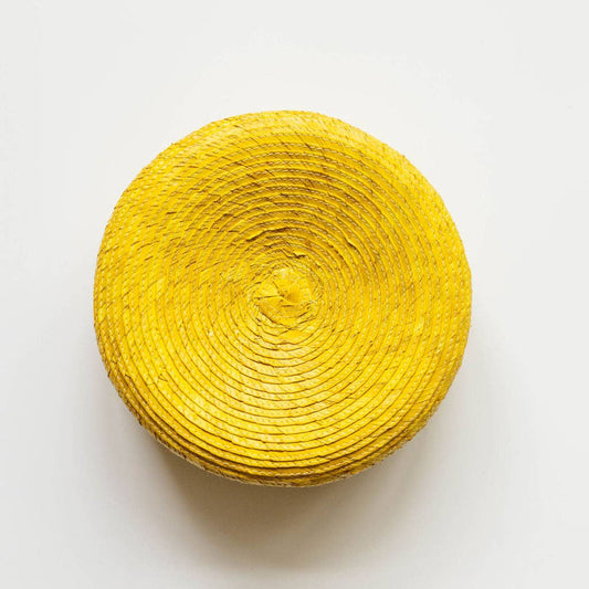 Palm Tortilla Warming Basket with Lid - Yellow