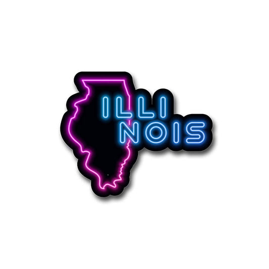 Illinois State Neon Sticker