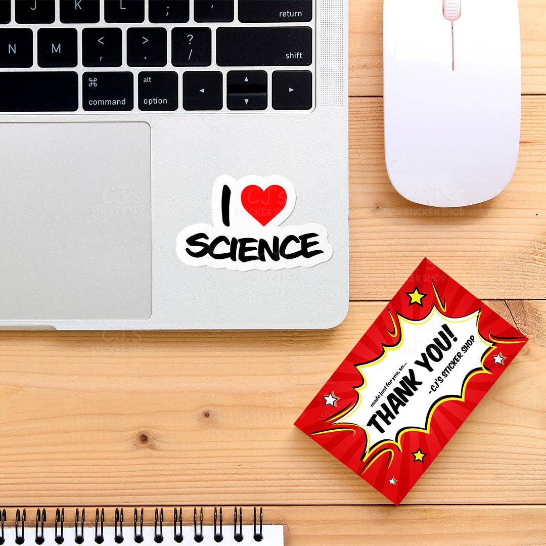 I Love Science Sticker Vinyl Decal