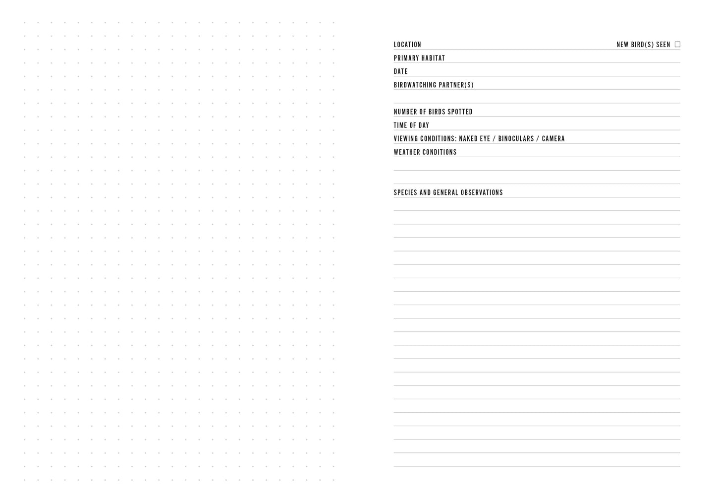 Birding Notes - Notebook