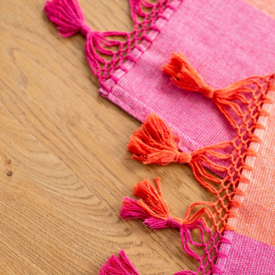 Table Runner - Rosa Mexicano Pink and Orange