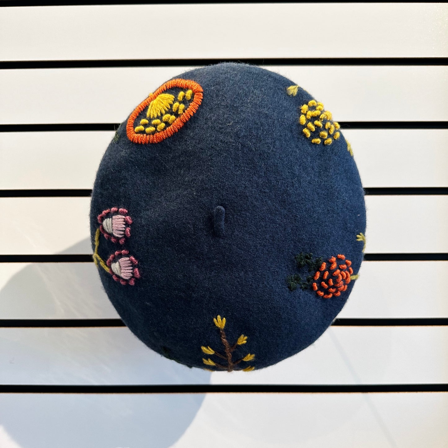 Blue Beret with Flowers