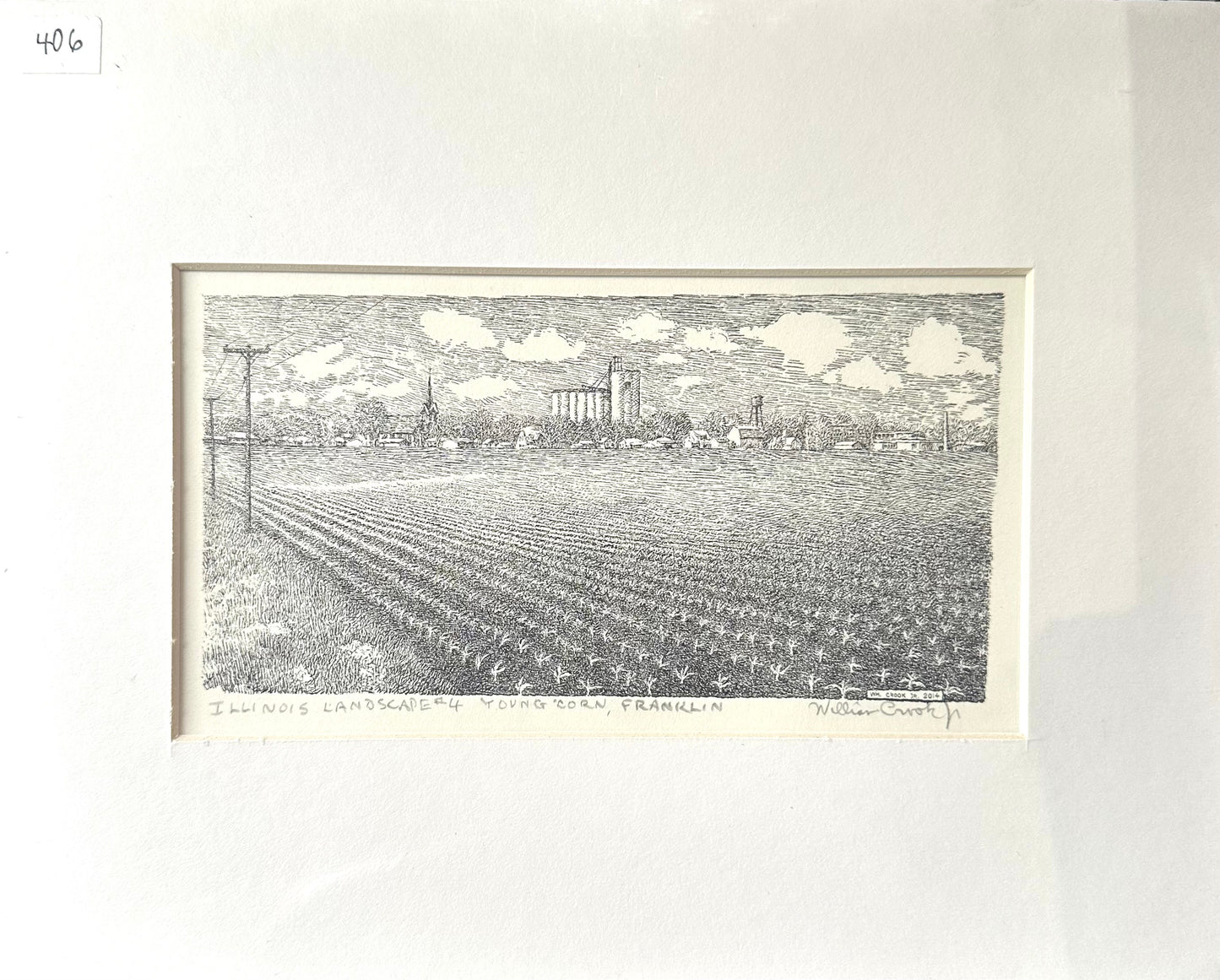 "Illinois Landscape, Young Corn, Franklin" Art Print