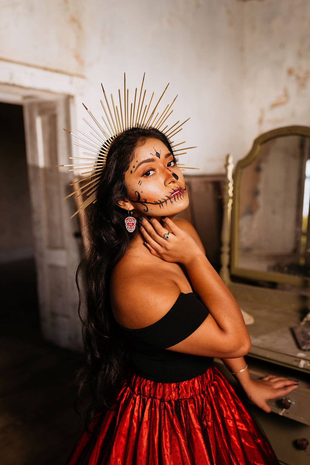 Day of the Dead - Sugar Skull Hoop Earrings