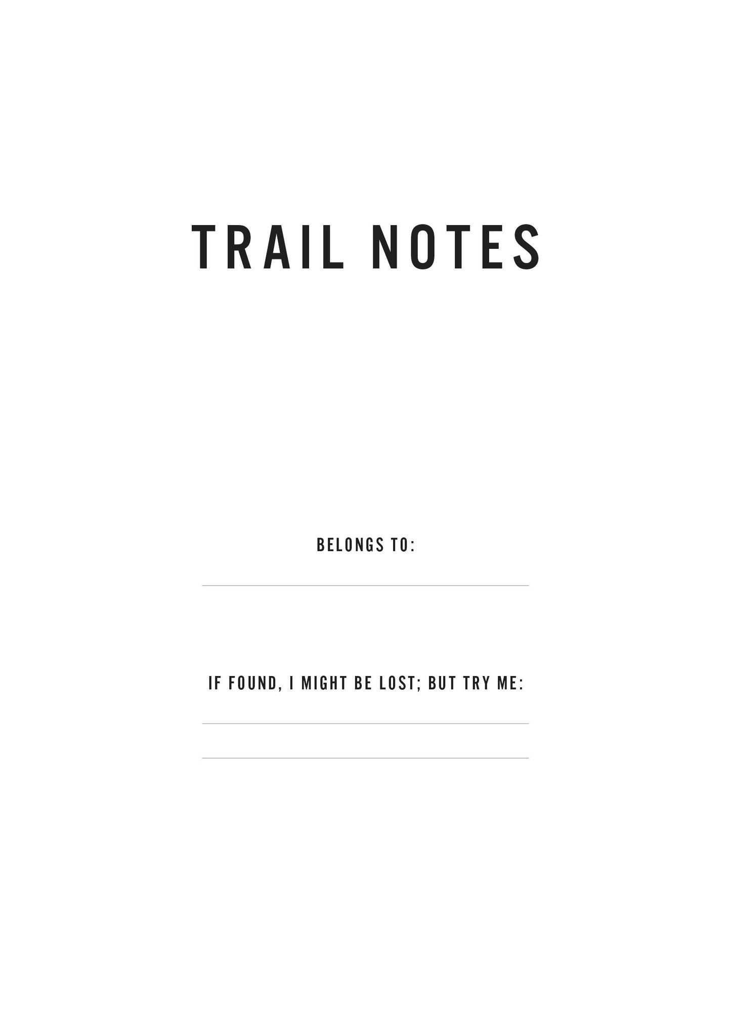 Trail Notes - Notebook