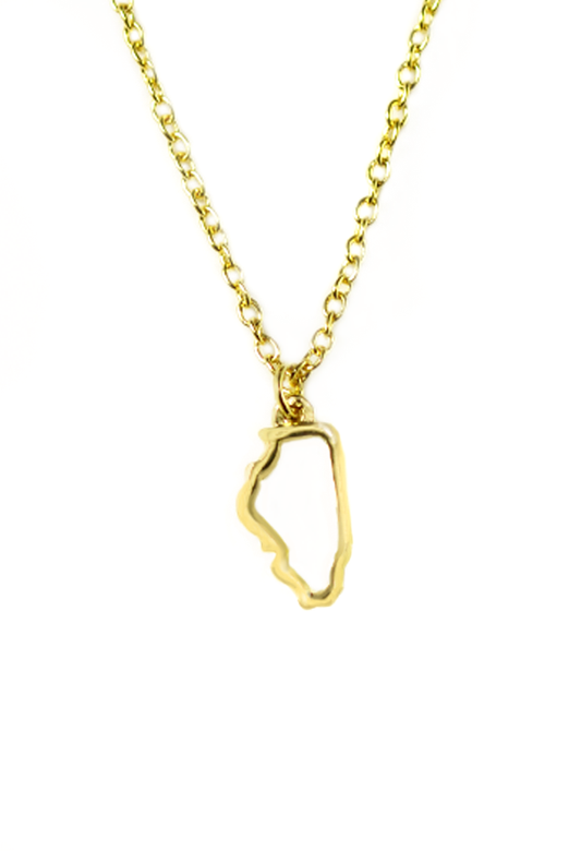 Illinois State Silhouette Necklace