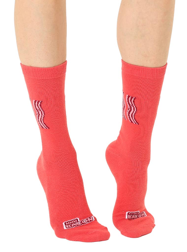 Bacon Strips 3D Packaged Crew Socks