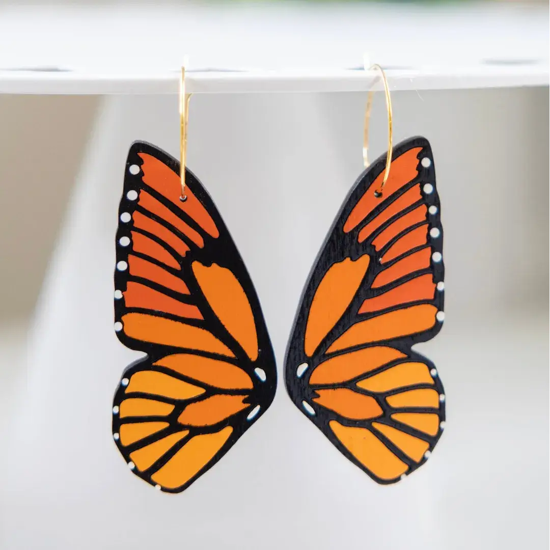 Monarch Butterfly Wing Earrings