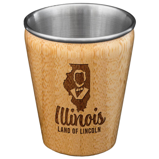 Illinois Bamboo Shot Glass, Stainless Steel Interior
