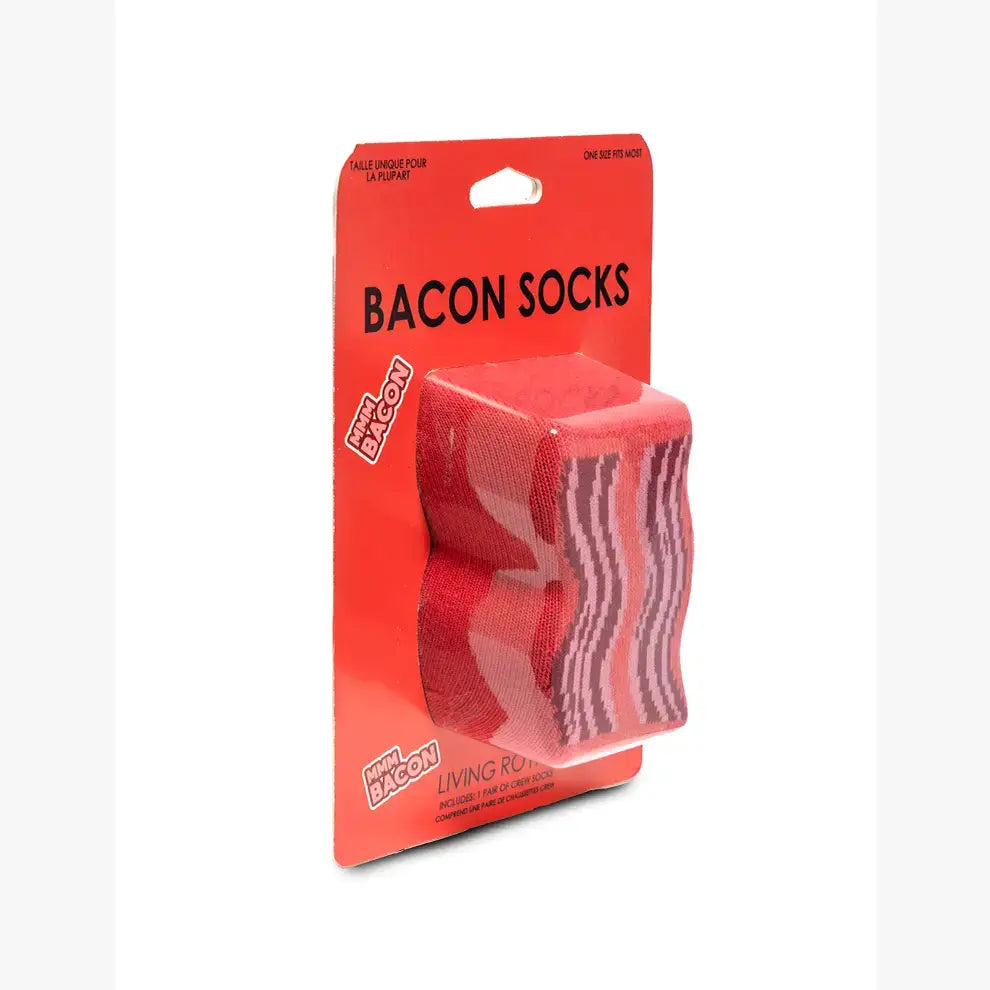 Bacon Strips 3D Packaged Crew Socks