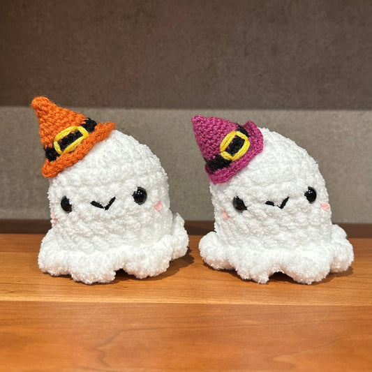 Ghost with Witch Hat - Crochet Plush
