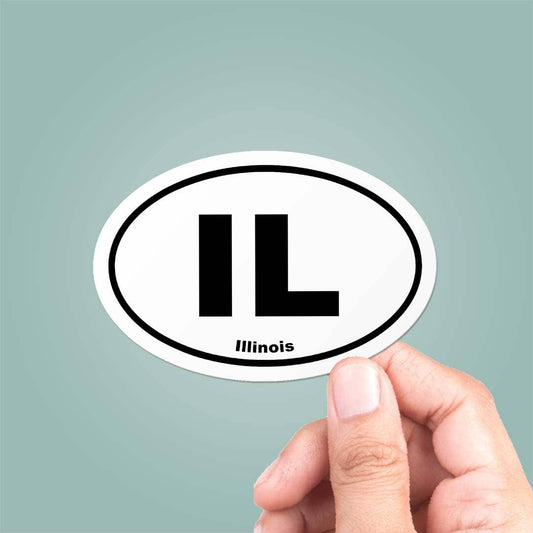 Illinois IL State Oval Sticker Vinyl Decal
