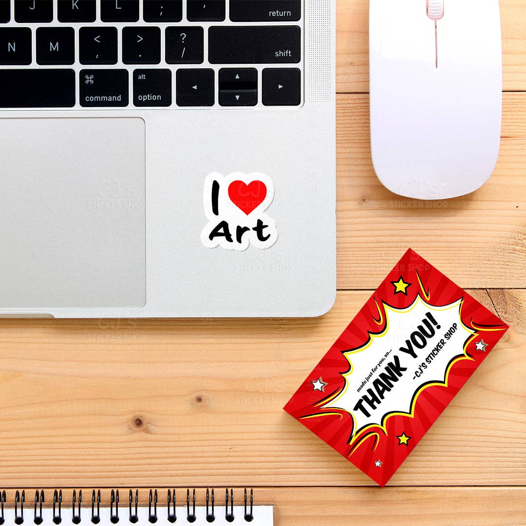 I Love Art Sticker Vinyl Decal