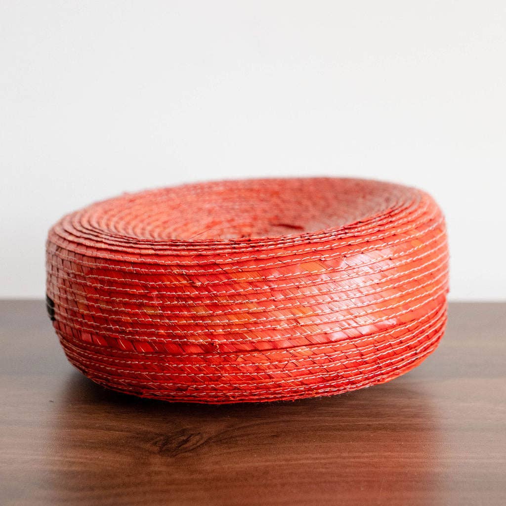 Palm Tortilla Warming Basket with Lid - Orange