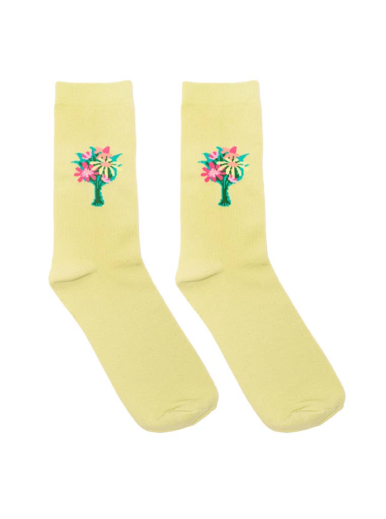 Flower Bouquet 3D Packaged Crew Socks